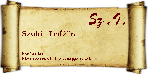 Szuhi Irén névjegykártya