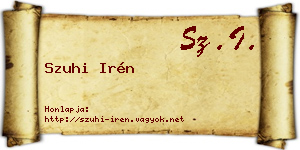 Szuhi Irén névjegykártya